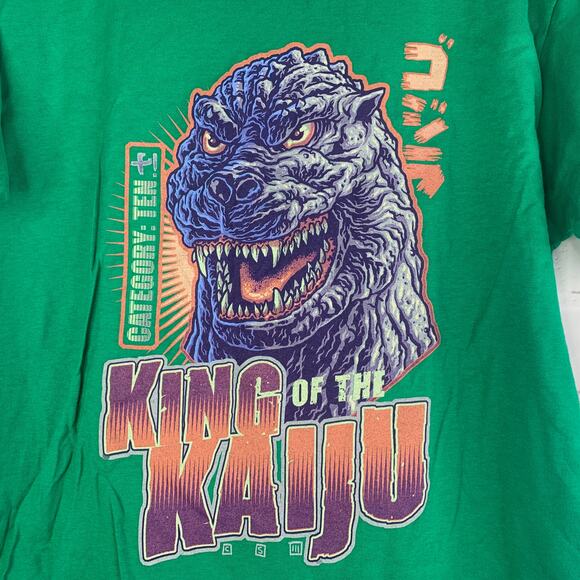 Tee Villain tshirt Godzilla King of the Kaiju ringspun cotton green medium - Picture 1 of 5
